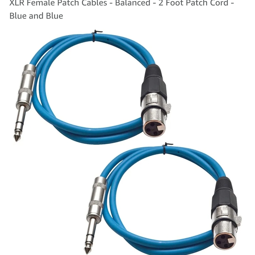 Blue XLR Female Patch Cables - 6 Ft
